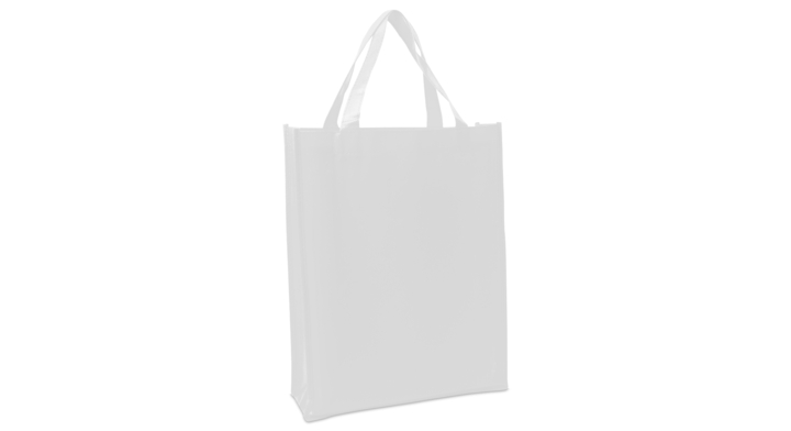 Shopper, non-woven, 31+10x40cm, korte lus, wit (100 stuks)