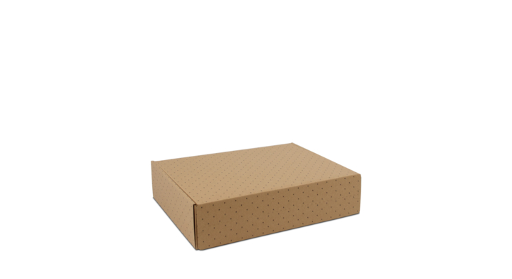 Verzenddoos, 33x25x8cm, met retourstrip, stip, bruin (50 st)