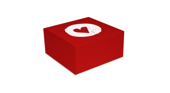 Luxe valentijn magneetdozen,Heart, 33x10x10cm, Rood, (25st)