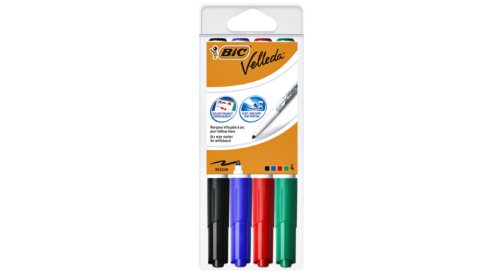 Viltstift bic 1744 whiteboard rond 2mm ass