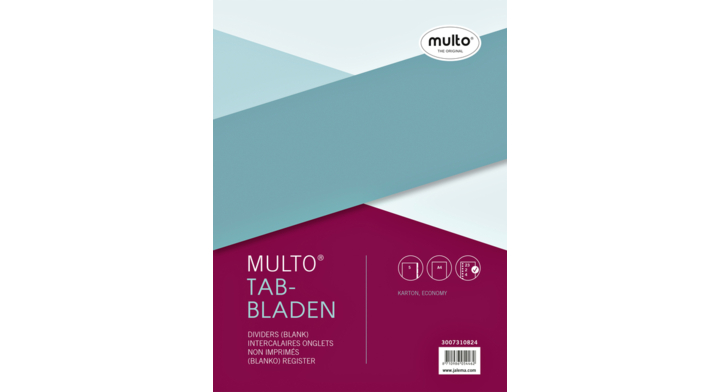 Tabbladen multo 7310824 a4 23r karton 5dlg ass