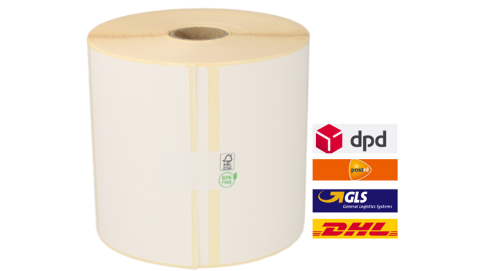 Verzendetiketten, thermo eco papier, 100x150mm, permanent, K25 (300 stuks)
