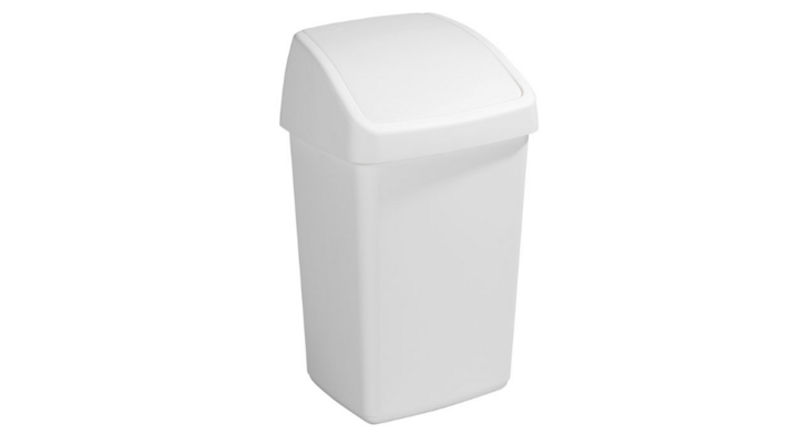 Delta, afvalbak met swingdeksel, 25 liter, wit, VB 134010