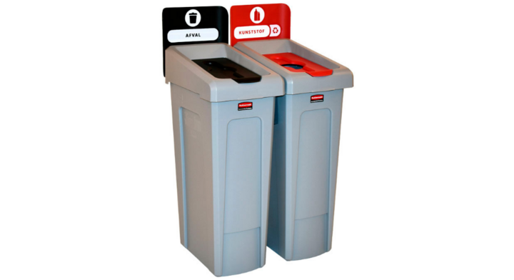 Slim Jim | Modulaire Afvalscheidingsbak | 2x87 Liter | Grijs | VB 182015 - Afvalstromen Restafval & Kunststof