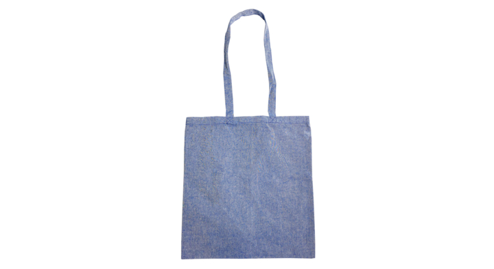 Draagtas, katoen, 38x42cm, recycled, blauw (100 stuks)