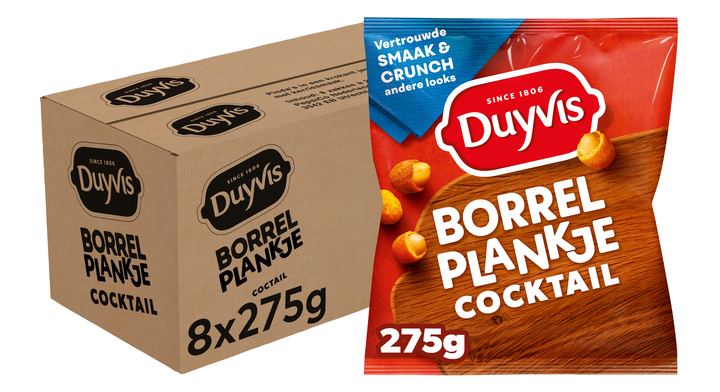 Borrelnootjes duyvis cocktail zak 275gr(8dv041)