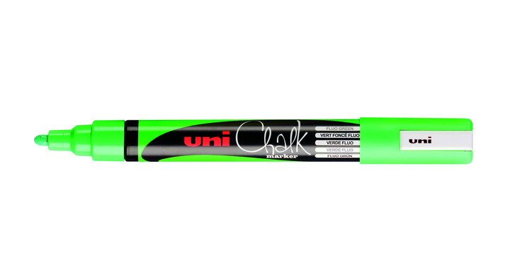 Krijtstift uni-ball chalk rond fluo groen(pwe5m v fluo)