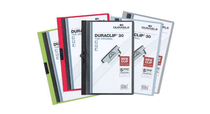Klemmap durable 2200 a4 pl/tr 3mm ass