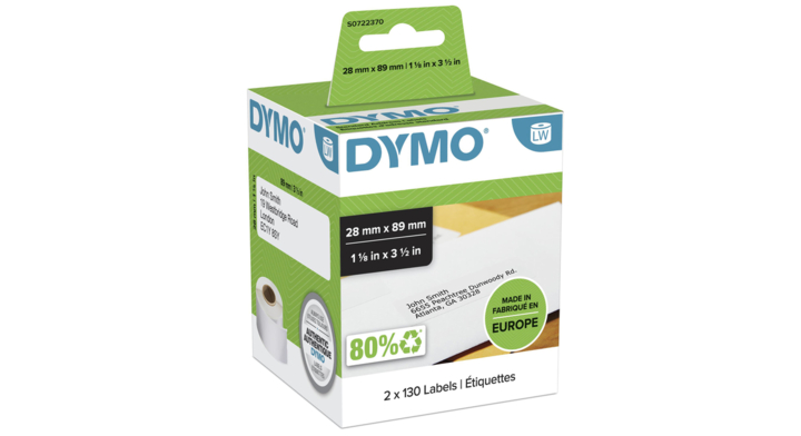 Etiket dymo 99010 labelprint adreslabel 28x89mm