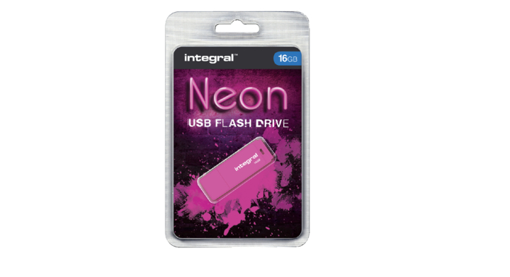 Usb-stick integral fd 16gb neon roze(infd16gbneonpk)