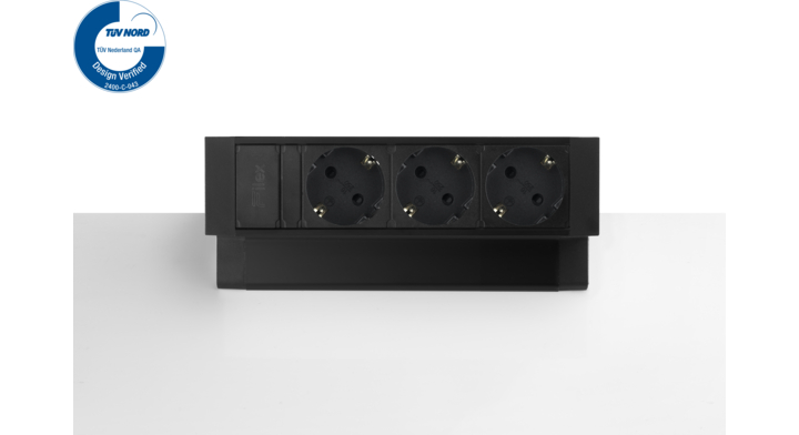 Filex, Power Desk Up 2.0, 3x 230V, zwart