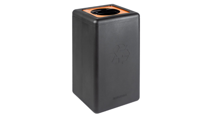 Brickbin, modulaire afvalscheidingsbak met klepdeksel, 65 liter, zwart, VB 196272 | plastic