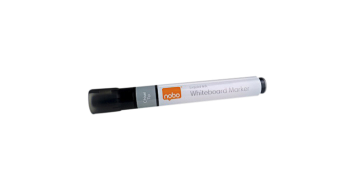 Viltstift nobo whiteboard liquid schuin zwart 4mm(1915382)