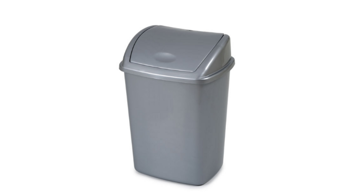 Afvalbak Met Swingdeksel | 15 Liter | Grijs | VB 018414