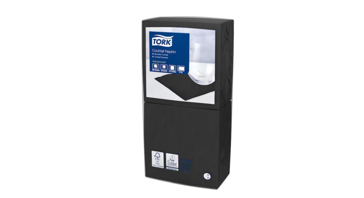 Tork, servet, 25x25 cm, 2-laags, zwart (2400 stuks)