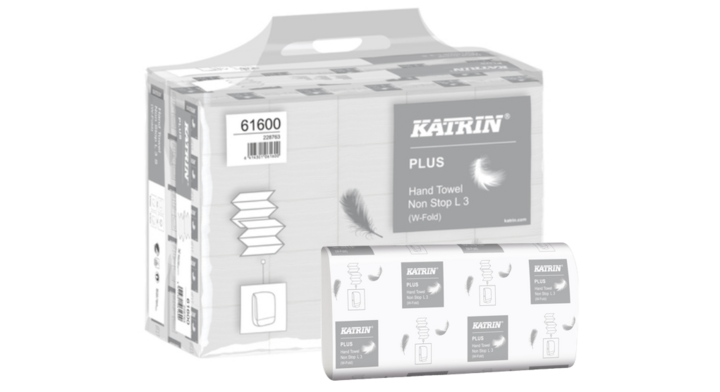 Katrin | Papieren Handdoekjes | 32x20,3cm | 3-Laags | Wit | 61600 (2.250 stuks)
