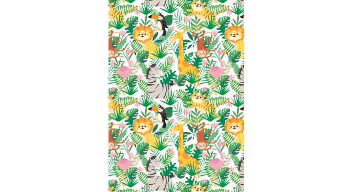 Cadeaupapier, 50cm x 200m, K602135, Kids Jungle