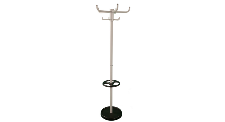 Staande kapstok High Five, 175 cm, 10-haaks, grijs,VB 717927