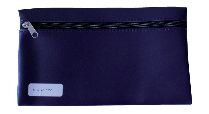 Schooletui met rits 15x26cm skai donkerblauw(4915266)