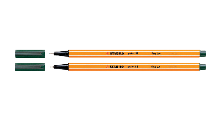 Fineliner stabilo point 88 olijfgroen