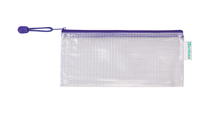 Opbergtas tarifold met rits cheque formaat blauw(509041)