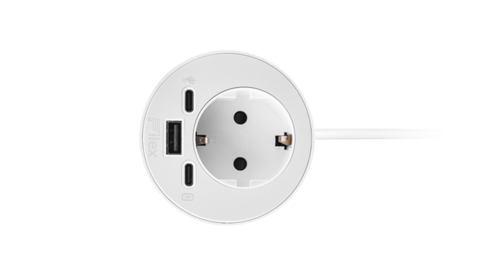 Filex, Power-Spot, eGST, USB A+C, data extension , wit