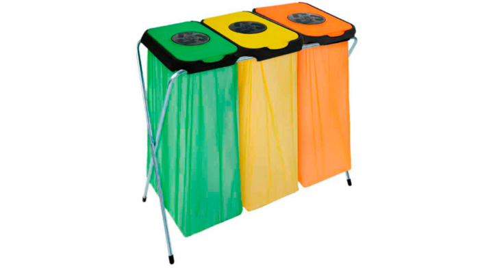 EkoThinks 3, afvalzakhouders, groen/geel/oranje, VB 113032