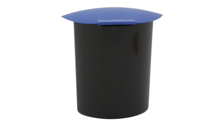 Ovale kunststof inzetbak met deksel, 6 ltr, zwart, VB 201839
