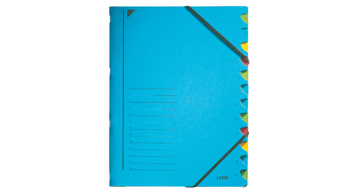 Sorteermap leitz 3912 12vaks blauw