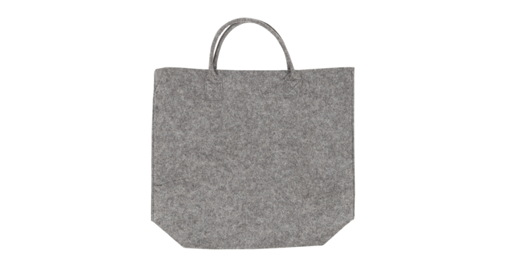 Luxe shopper, 45+14x34cm, stevig vilt, donkergrijs (50 st)