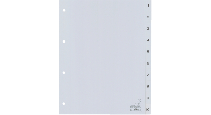 Tabblad kangaro g410c a4 4r pp 10dlg 1-10 grijs(g410c)