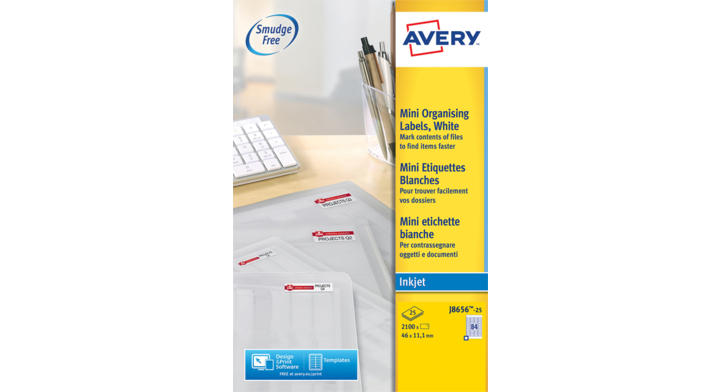Etiket avery j8656-25 46x11.1mm 2100st