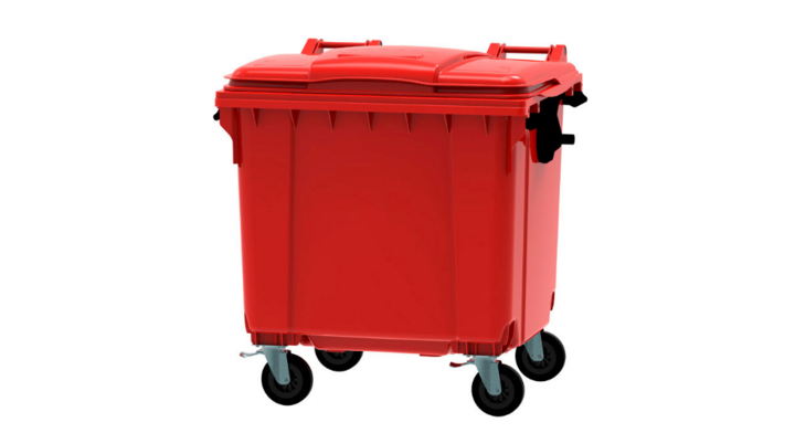 Afvalcontainer, 1100 liter, rood, VB 719075