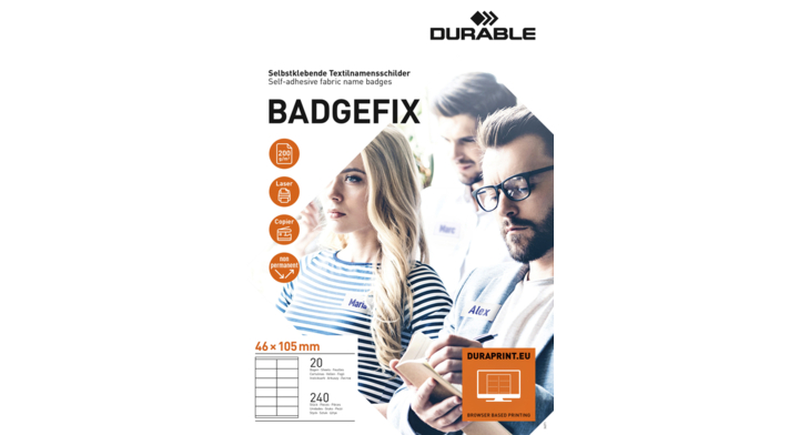 Naambadge etiket durable 8363 badgefix 46x105mm zk(8363-02)