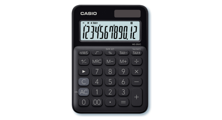 Rekenmachine casio ms-20uc zwart(ms20uc-bk)