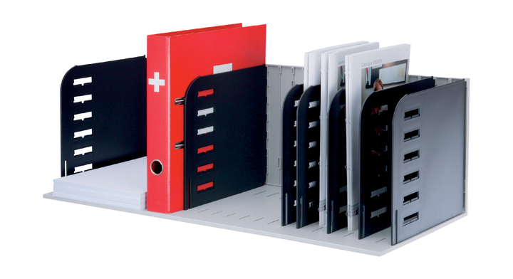 Sorteerstation styrorac a4 8vaks zwart/grijs(282-03007.98)