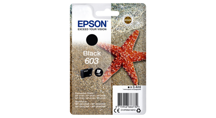 Inkcartridge epson 603 t03u1 zwart(c13t03u14010)