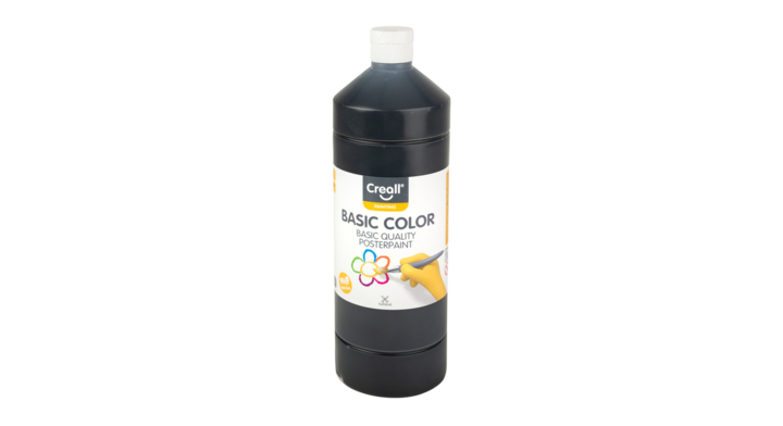 Plakkaatverf creall basic zwart 1000ml(1820)