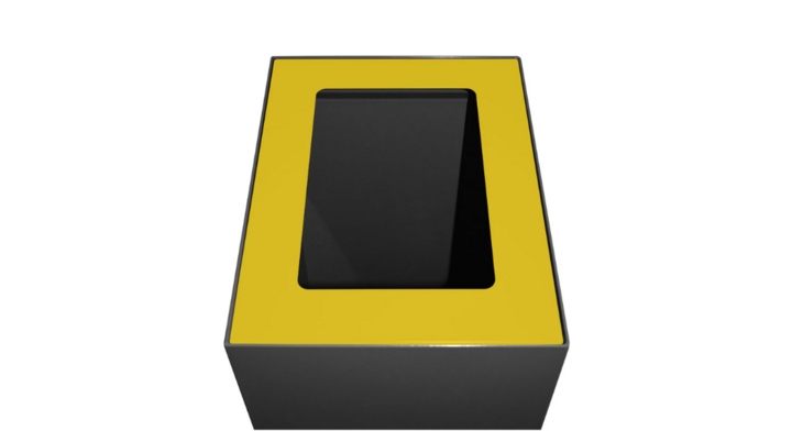 Open top voor modulaire afvalscheidingsbak, geel, VB 191208 (1 stuk) | afvalstroom glas