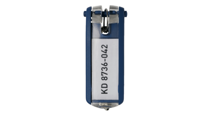 Sleutellabel durable met ring blauw