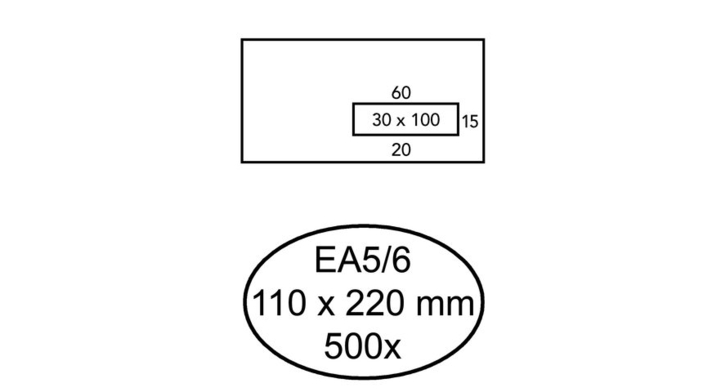 Envelop quantore venster ea5/6 vr30 80gr wit