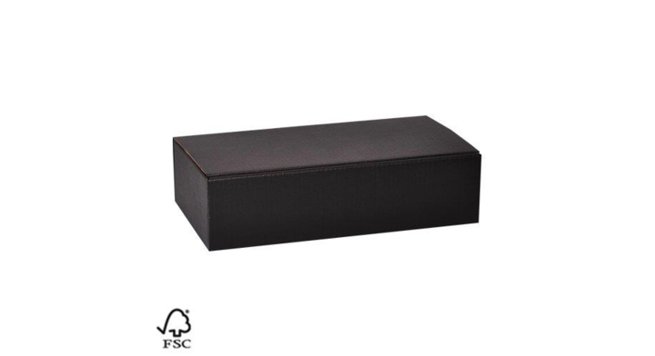 Geschenkdoos, 2 fles, zwart dessin new lino