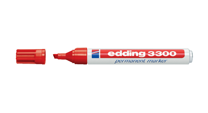 Viltstift edding 3300 perm schuin 1-5mm rood