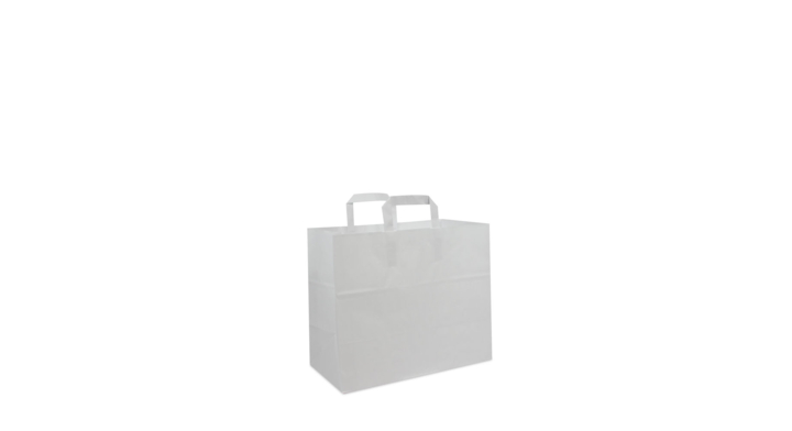Take away, papieren tas, 32+18x26cm, wit (250 stuks)