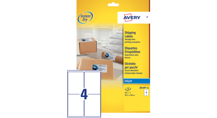 Etiket avery j8169-10 99.1x139mm 40st