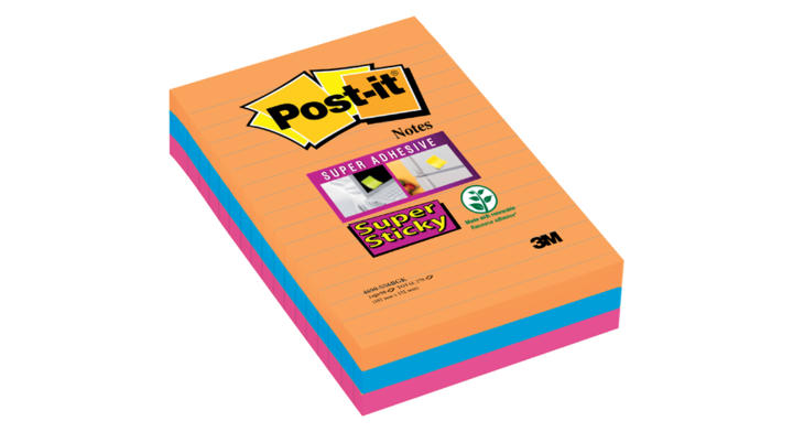 Memoblok 3m post-it 4960 Super Sticky 101x152mm Bangkok