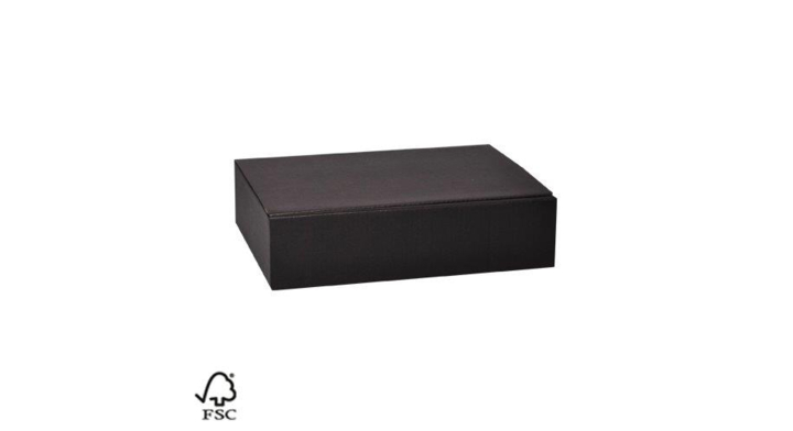 Geschenkdoos, 3 fles, 360x255x95mm, zwart dessin new lino