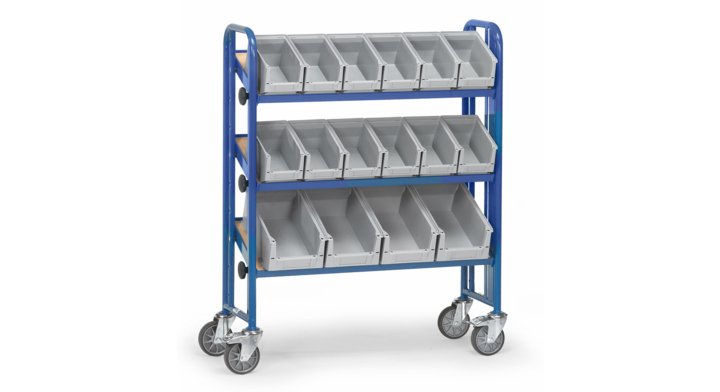 Bakkenwagen met magazijnbakken, 900x315mm Draagverm. 250kg