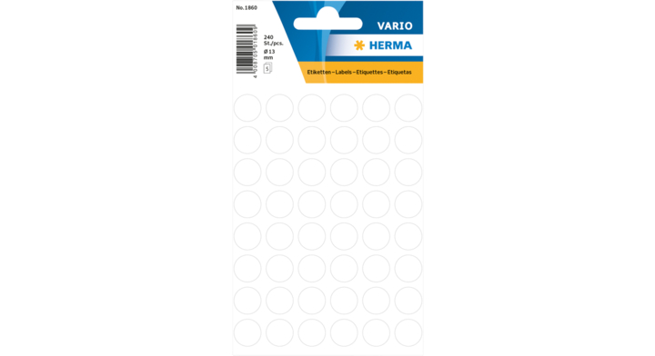 Etiket herma 1860 rond 12mm 240st