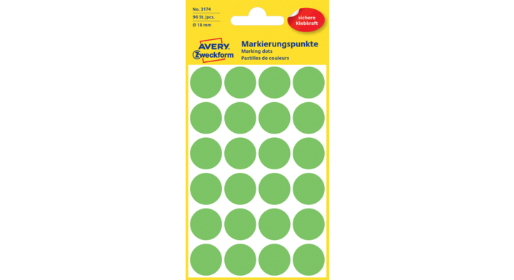 Etiket avery zweck 3174 18mm lichtgroen